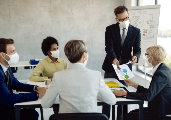 A business meeting in progress
